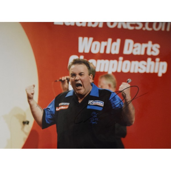 Phil 'The Power'' Taylor SIGNED 16x12 Photo Autograph Darts Sport AFTAL & COA