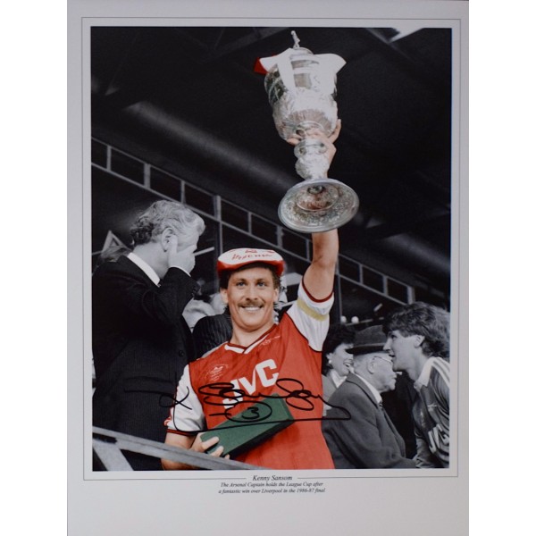 Kenny Sansom SIGNED 16x12 Photo Autograph Arsenal Football Sport AFTAL COA  Perfect Gift Memorabilia