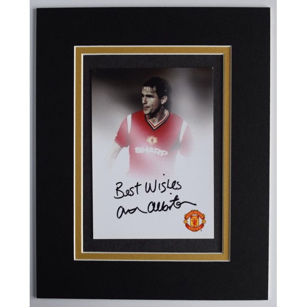 Arthur Albiston Signed Autograph 10x8 photo display Man Utd Football AFTAL COA Perfect Gift Memorabilia		