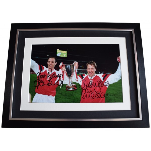 Paul Merson Steve Bould Signed Autograph 16x12 framed photo display Arsenal COA Perfect Gift Memorabilia	