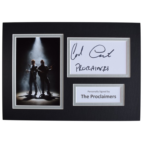 Proclaimers Signed Autograph A4 photo mount display Music 500 miles AFTAL COA Perfect Gift Memorabilia