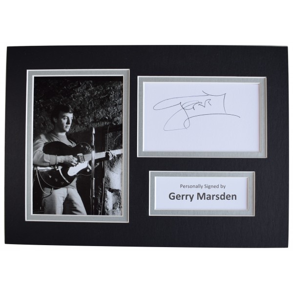 Gerry Marsden Signed Autograph A4 photo display Music Pacemakers YNWA AFTAL COA Perfect Gift Memorabilia	