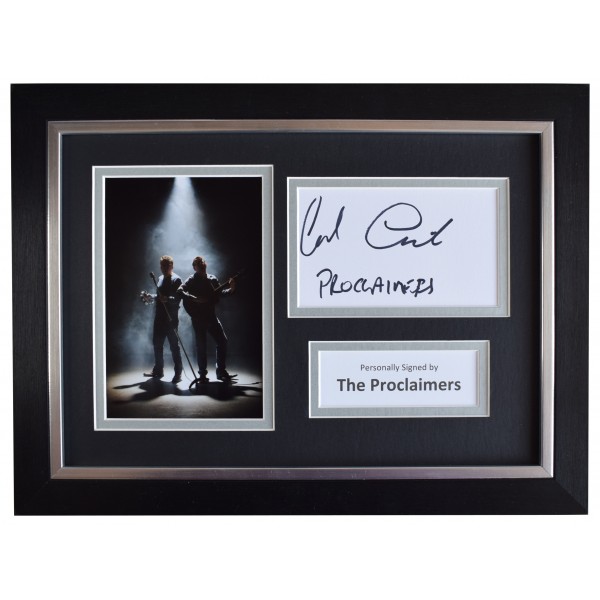 Proclaimers Signed A4 Framed Autograph Photo Display 500 miles Music AFTAL COA Perfect Gift Memorabilia	
