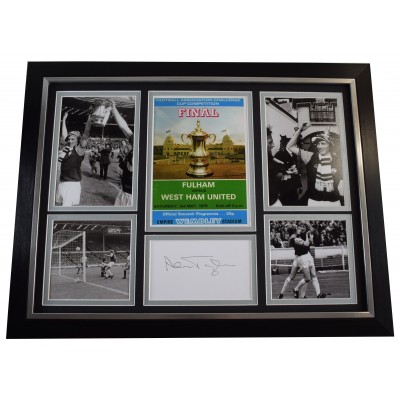 Alan Taylor Signed Autograph framed 16x12 photo display West Ham Utd FA Cup 1975 AFTAL Perfect Gift Memorabilia	