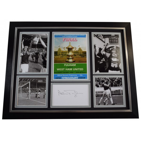Alan Taylor Signed Autograph framed 16x12 photo display West Ham Utd FA Cup 1975 AFTAL Perfect Gift Memorabilia	