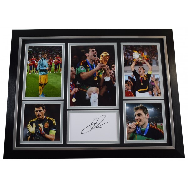 Iker Casillas Signed Autograph 16x12 framed photo display Spain Football COA AFTAL Perfect Gift Memorabilia		