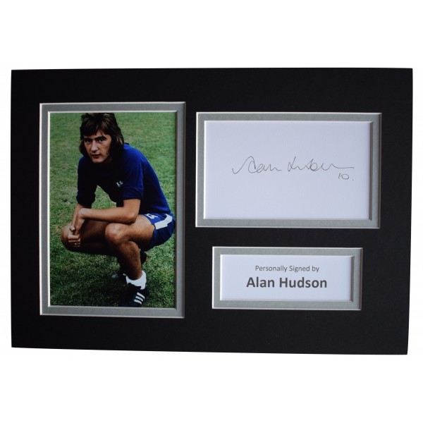 Alan Hudson Signed Autograph A4 photo display Chelsea Football AFTAL COA Perfect Gift Memorabilia			