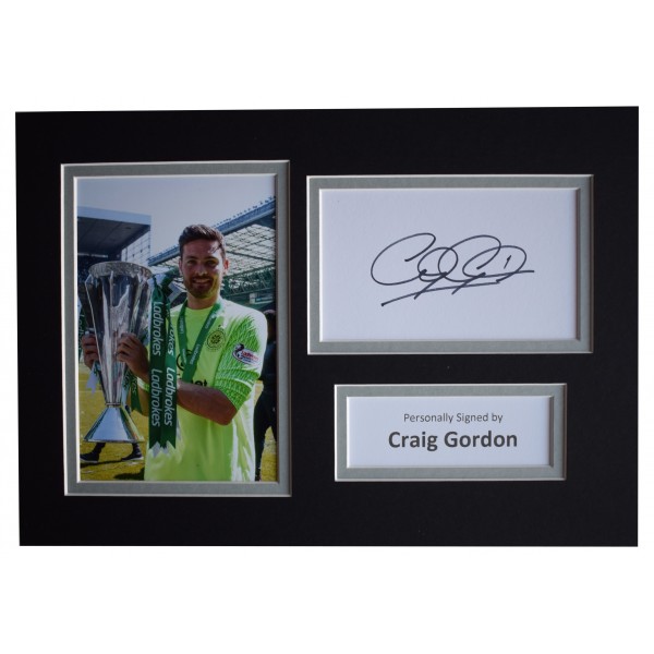 Craig Gordon Signed Autograph A4 photo display Celtic Football AFTAL COA Perfect Gift Memorabilia			