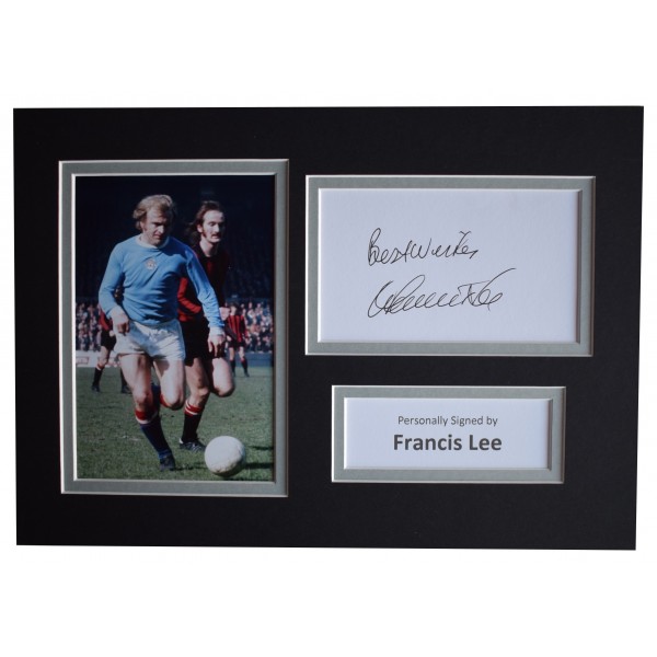 Francis Lee Signed Autograph A4 photo display Manchester City Football AFTAL COA Perfect Gift Memorabilia			