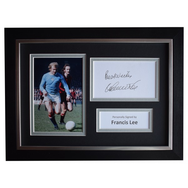 Francis Lee Signed A4 Framed Autograph Photo Display Manchester City COA Perfect Gift Memorabilia			