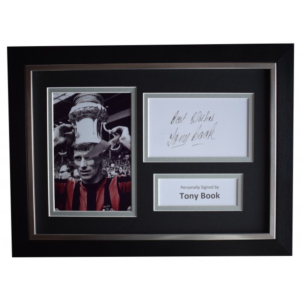 Tony Book Signed A4 Framed Autograph Photo Display Manchester City COA Perfect Gift Memorabilia	
