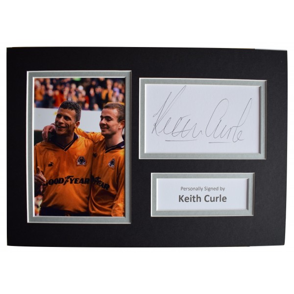 Keith Curle Signed Autograph A4 photo display Wolves Football AFTAL COA Perfect Gift Memorabilia			