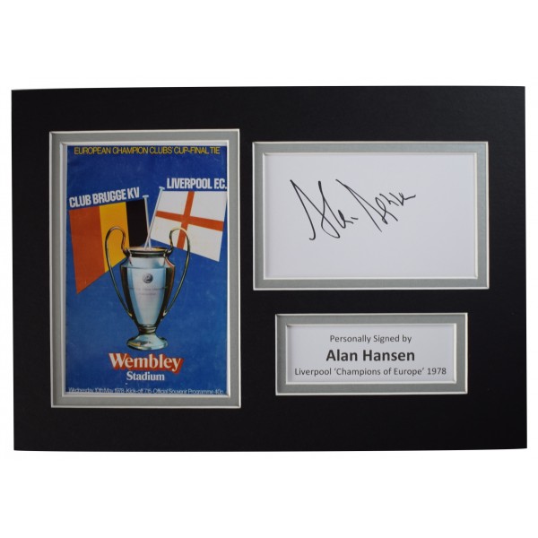 Alan Hansen Signed Autograph A4 photo display Liverpool 1978 European Cup COA Perfect Gift Memorabilia