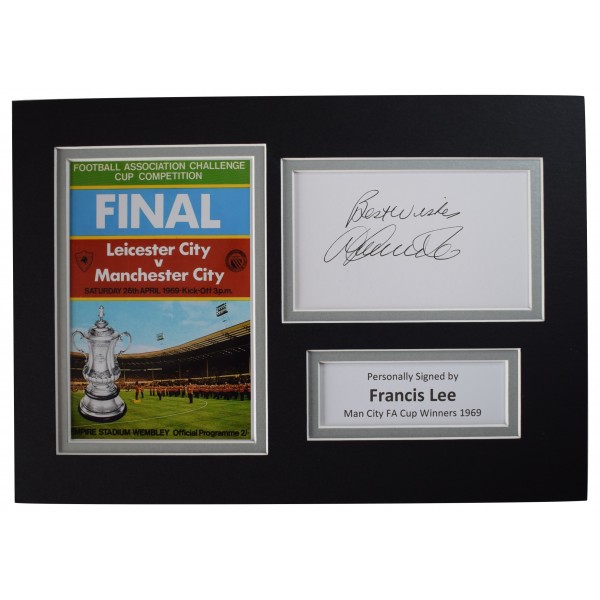 Francis Lee Signed Autograph A4 photo display Manchester City 1969 FA Cup COA Perfect Gift Memorabilia
