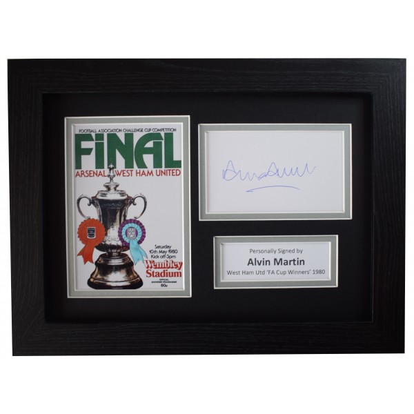 Alvin Martin Signed A4 Framed Autograph Photo Display West Ham Utd FA Cup 1980 Perfect Gift Memorabilia