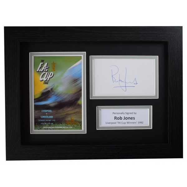 Rob Jones Signed A4 Framed Autograph Photo Display Liverpool FA Cup 1992 COA Perfect Gift Memorabilia