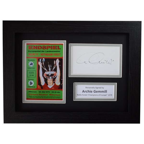 Archie Gemmill Signed A4 Framed Autograph Photo Display Notts Forest 1979 Europe Perfect Gift Memorabilia
