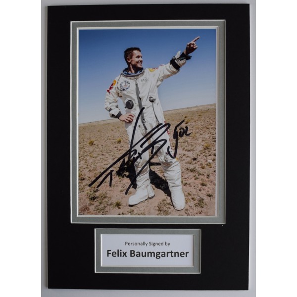 Felix Baumgartner Signed Autograph A4 photo display Space Jump TV AFTAL COA Perfect Gift Memorabilia	