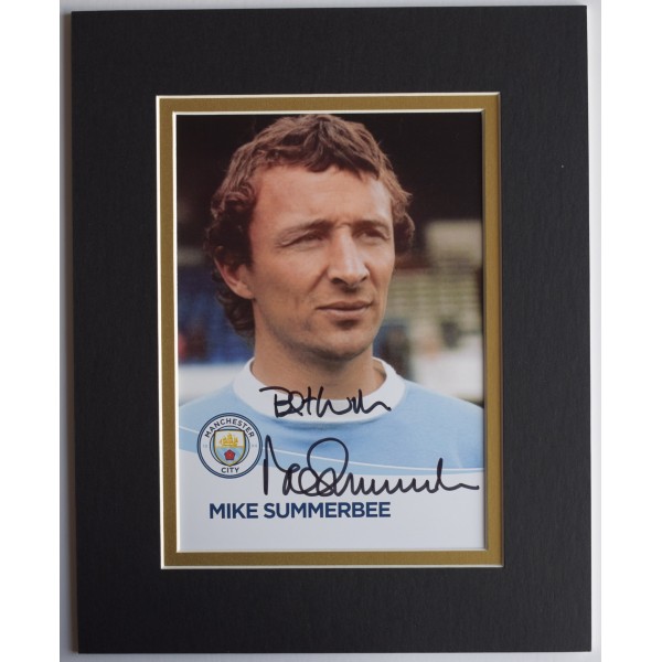 Mike Summerbee Signed Autograph 10x8 photo display Manchester City AFTAL COA Perfect Gift Memorabilia	