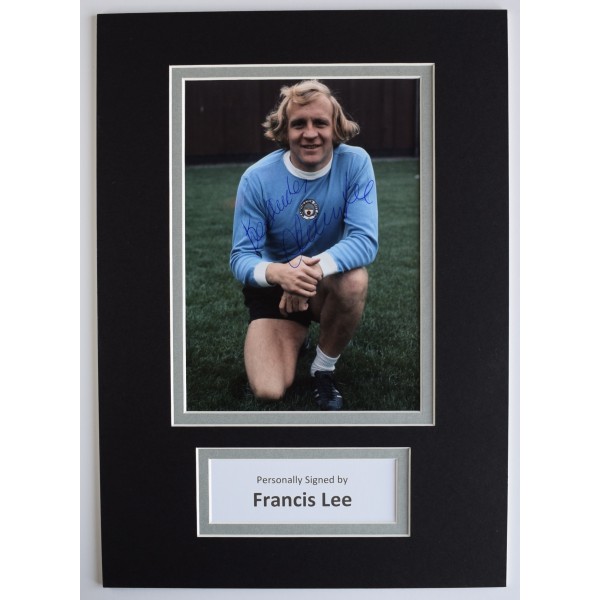 Francis Lee Signed Autograph A4 photo display Manchester City Football AFTAL COA Perfect Gift Memorabilia	