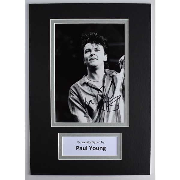 Paul Young Signed Autograph A4 photo display Music 80's Lay My Hat AFTAL COA  Perfect Gift Memorabilia		
