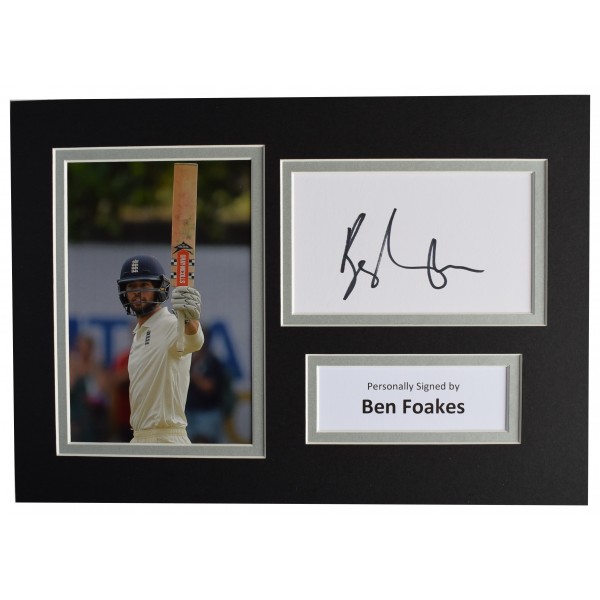 Ben Foakes Signed Autograph A4 photo mount display England Cricket AFTAL COA Perfect Gift Memorabilia