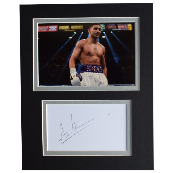 Amir Khan Signed Autograph 10x8 photo mount display Boxing Boxer Sport AFTAL COA Perfect Gift Memorabilia