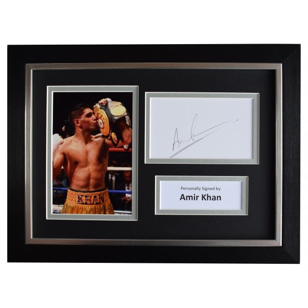 Amir KHAN Signed 12x8 Autograph Photo AFTAL COA Boxing WBA IBF Bolton King 