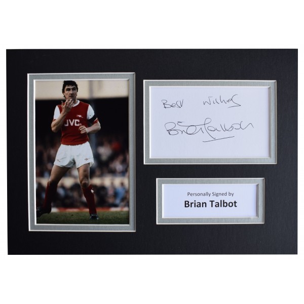 Brian Talbot Signed Autograph A4 photo display Arsenal Football AFTAL COA Perfect Gift Memorabilia	