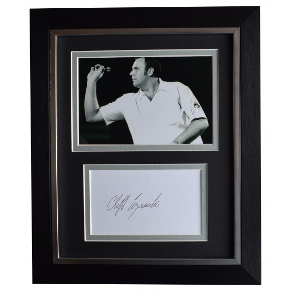 Cliff Lazerenko Signed 10x8 Framed Autograph Photo Display Darts Sport AFTAL COA Perfect Gift Memorabilia