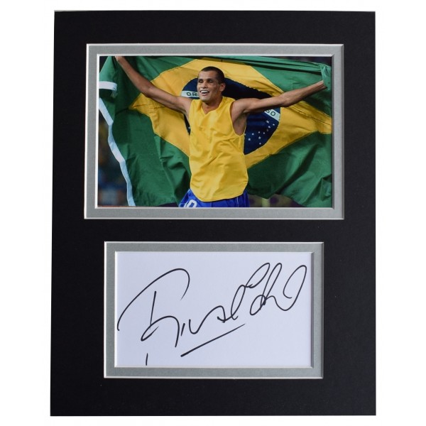 Rivaldo Signed Autograph 10x8 photo mount display Brazil Football AFTAL COA Perfect Gift Memorabilia	
