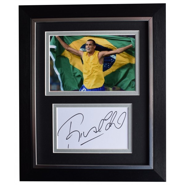 Rivaldo Signed 10x8 Framed Autograph Photo Display Brazil Football AFTAL COA Perfect Gift Memorabilia		