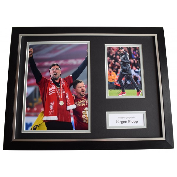 Jurgen Klopp Signed Autograph 16x12 framed photo display Liverpool 2020 Champion AFTAL Perfect Gift Memorabilia	