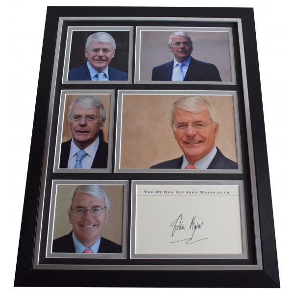 John Major Signed Autograph framed 16x12 photo display Prime Minister Tory COA AFTAL Perfect Gift Memorabilia	