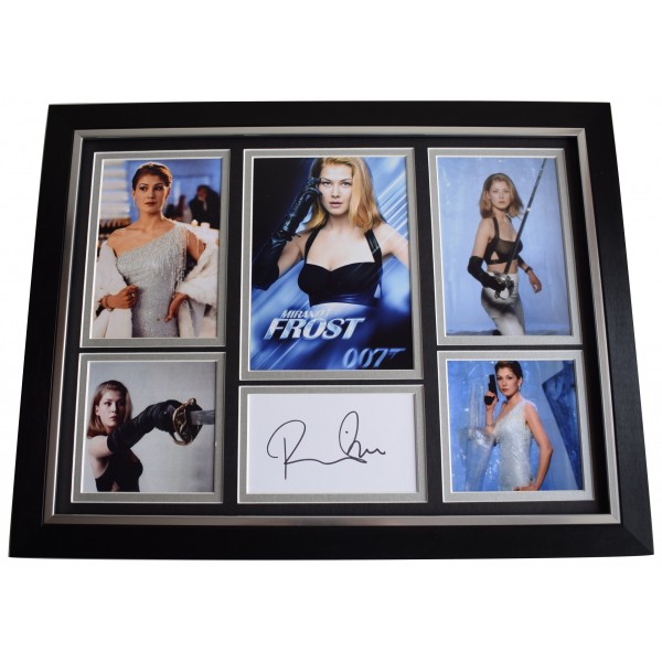 Rosamund Pike Signed Autograph framed 16x12 photo display James Bond Film COA AFTAL Perfect Gift Memorabilia	