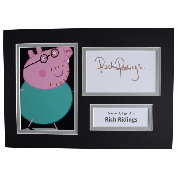 Rich Ridings Signed Autograph A4 photo display Daddy Pig Peppa TV AFTAL COA Perfect Gift Memorabilia