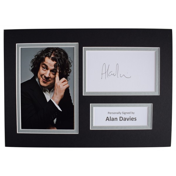 Alan Davies Signed Autograph A4 photo display Jonathan Creek, QI TV AFTAL COA Perfect Gift Memorabilia	