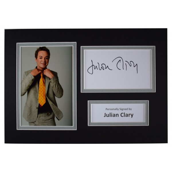 Julian Clary Signed Autograph A4 photo display TV Comedy AFTAL COA Perfect Gift Memorabilia
