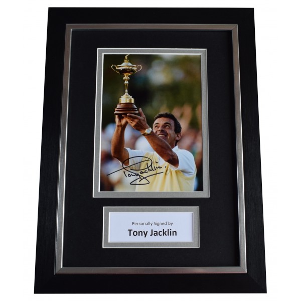 Tony Jacklin Signed A4 Framed Autograph Photo Mount Display Golf Sport AFTAL COA  Perfect Gift Memorabilia	