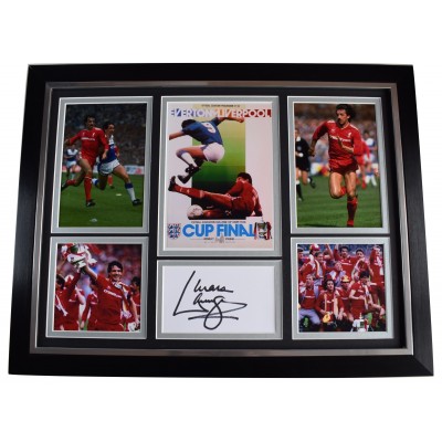 Mark Lawrenson Signed Autograph framed 16x12 photo display Liverpool FA Cup 1986 AFTAL Perfect Gift Memorabilia		