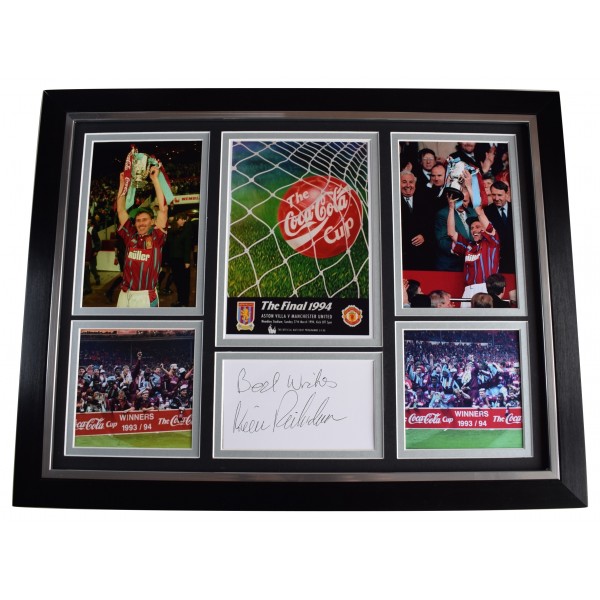 Kevin Richardson Signed Autograph framed photo display League Cup Aston Villa 94 AFTAL Perfect Gift Memorabilia		