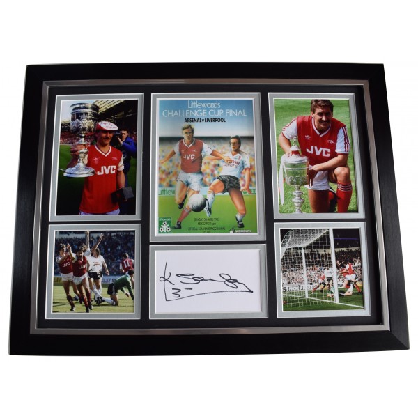 Kenny Sansom Signed Autograph framed 16x12 photo display League Cup 1987 Arsenal AFTAL Perfect Gift Memorabilia		