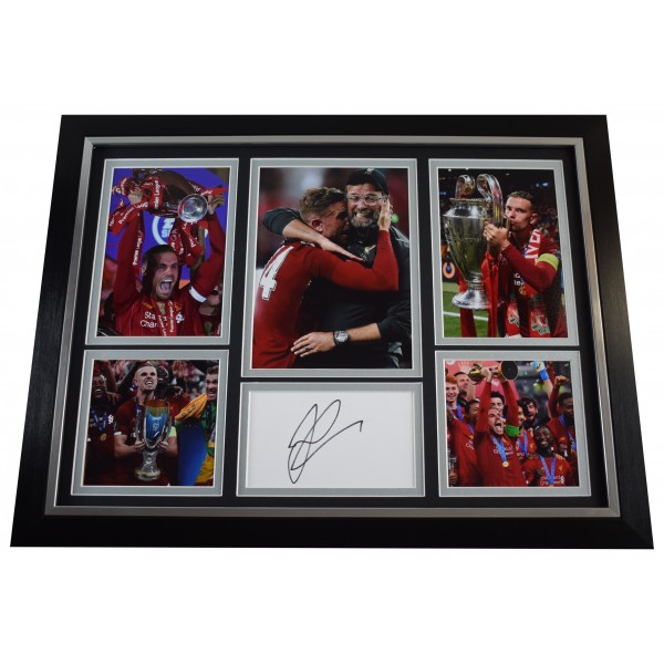 Jordan Henderson Signed Autograph framed 16x12 photo display Liverpool 2020 COA AFTAL Perfect Gift Memorabilia		