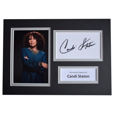 Candi Staton Signed Autograph A4 photo display Young Hearts Music AFTAL COA Perfect Gift Memorabilia		