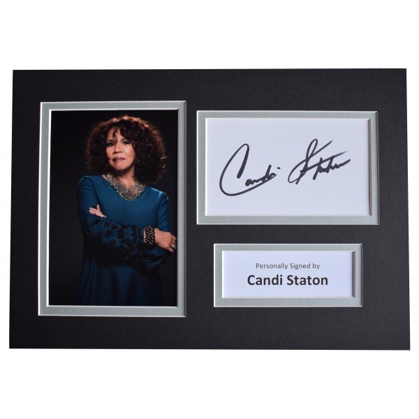 Candi Staton Signed Autograph A4 photo display Young Hearts Music AFTAL COA Perfect Gift Memorabilia		