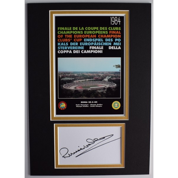 Ronnie Whelan Signed Autograph A4 photo display Liverpool 1984 European Cup COA AFTAL Perfect Gift Memorabilia	