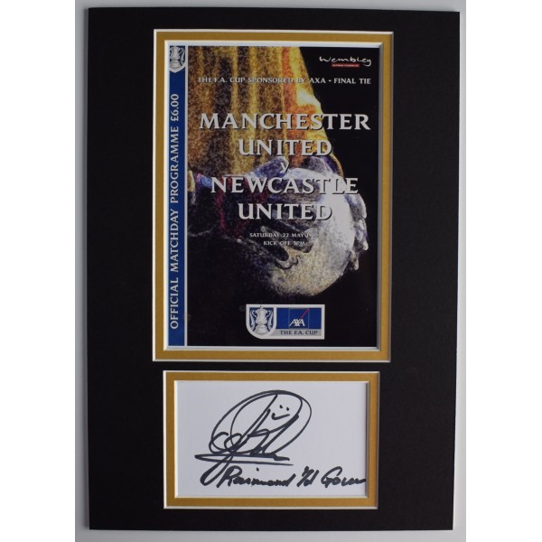 Raimond Van der Gouw Signed Autograph A4 photo display Man Utd 1999 FA Cup COA AFTAL Perfect Gift Memorabilia	