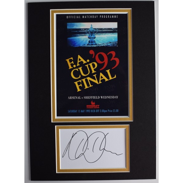Nigel Winterburn Signed Autograph A4 photo display Arsenal 1993 FA Cup Final COA AFTAL Perfect Gift Memorabilia	