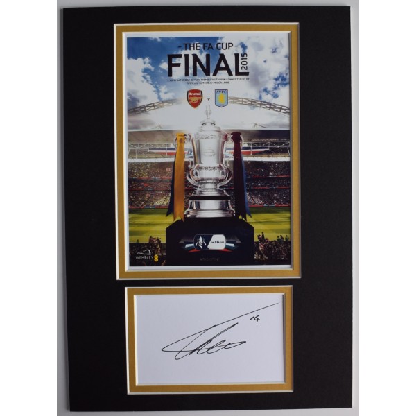 Theo Walcott Signed Autograph A4 photo display Arsenal 2015 FA Cup Final AFTAL Perfect Gift Memorabilia	