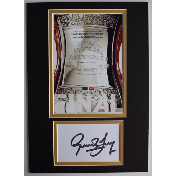 Gareth Barry Signed Autograph A4 photo display Man City 2011 FA Cup Final AFTAL Perfect Gift Memorabilia	